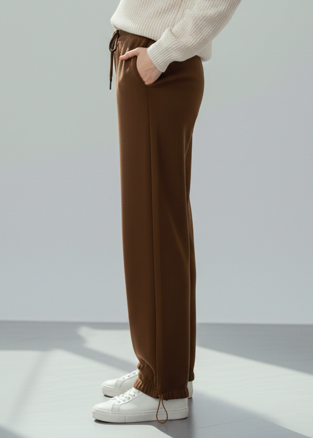 بنطلون قطن سادة بتصميم عصري B20