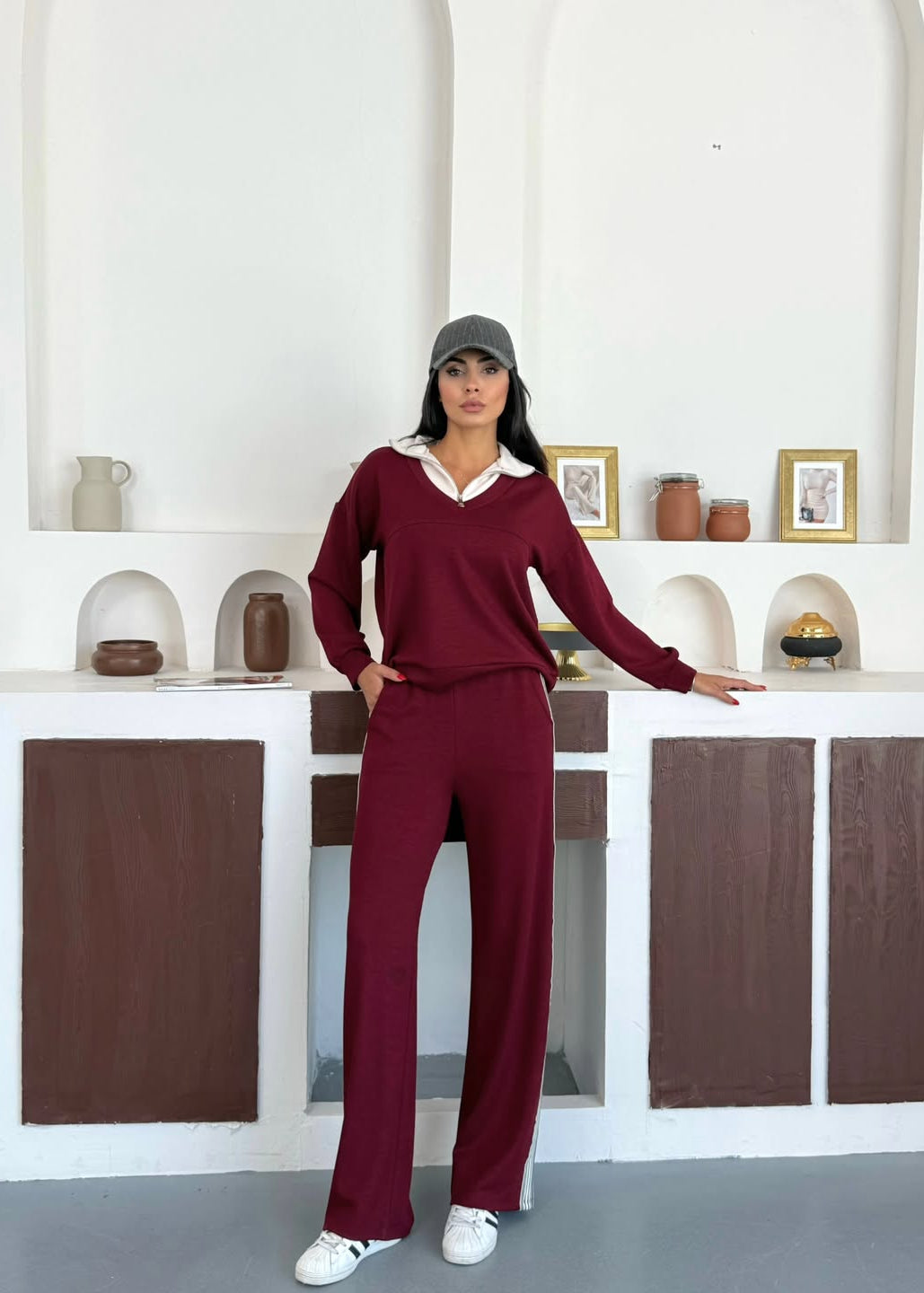 Cotton casual sportswear set (hoodie + pants) T78