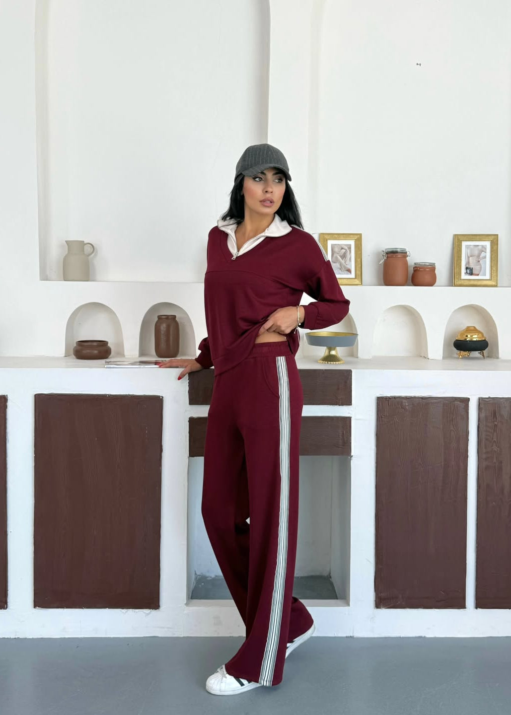 طقم كاجوال رياضي قطن (هودي+بنطلون) T78