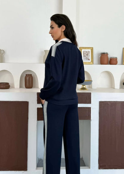 Cotton casual sportswear set (hoodie + pants) T78