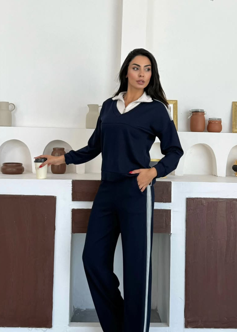 طقم كاجوال رياضي قطن (هودي+بنطلون) T78