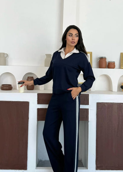 Cotton casual sportswear set (hoodie + pants) T78