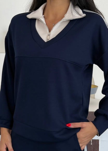 Cotton casual sportswear set (hoodie + pants) T78