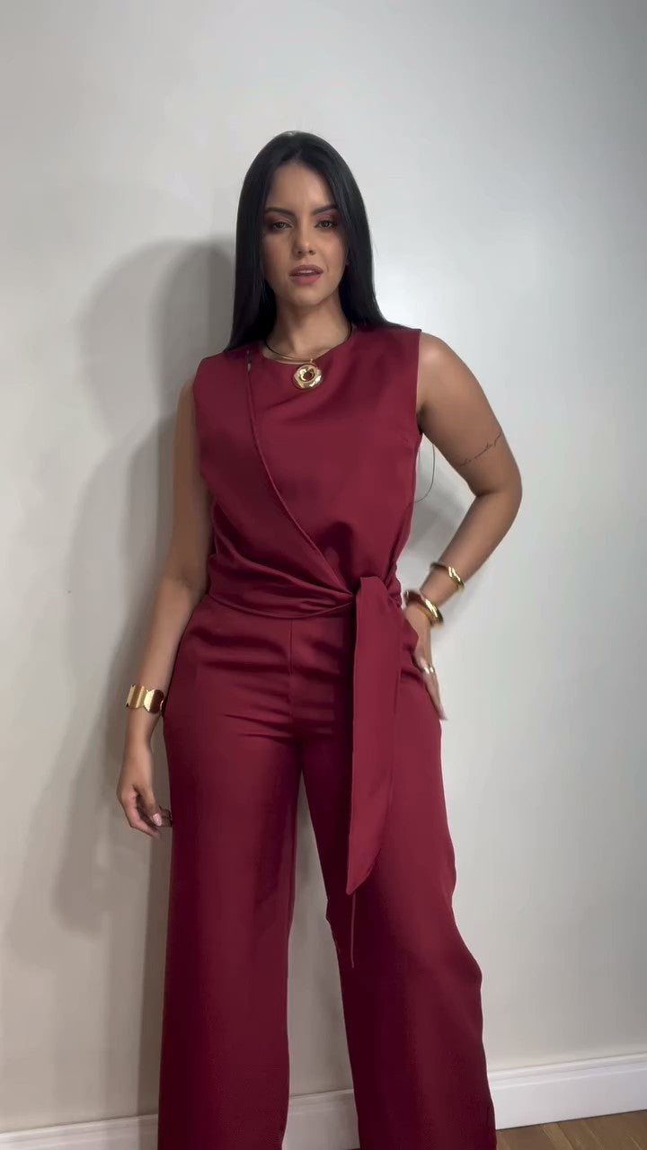 Summer jumpsuit with belt S6