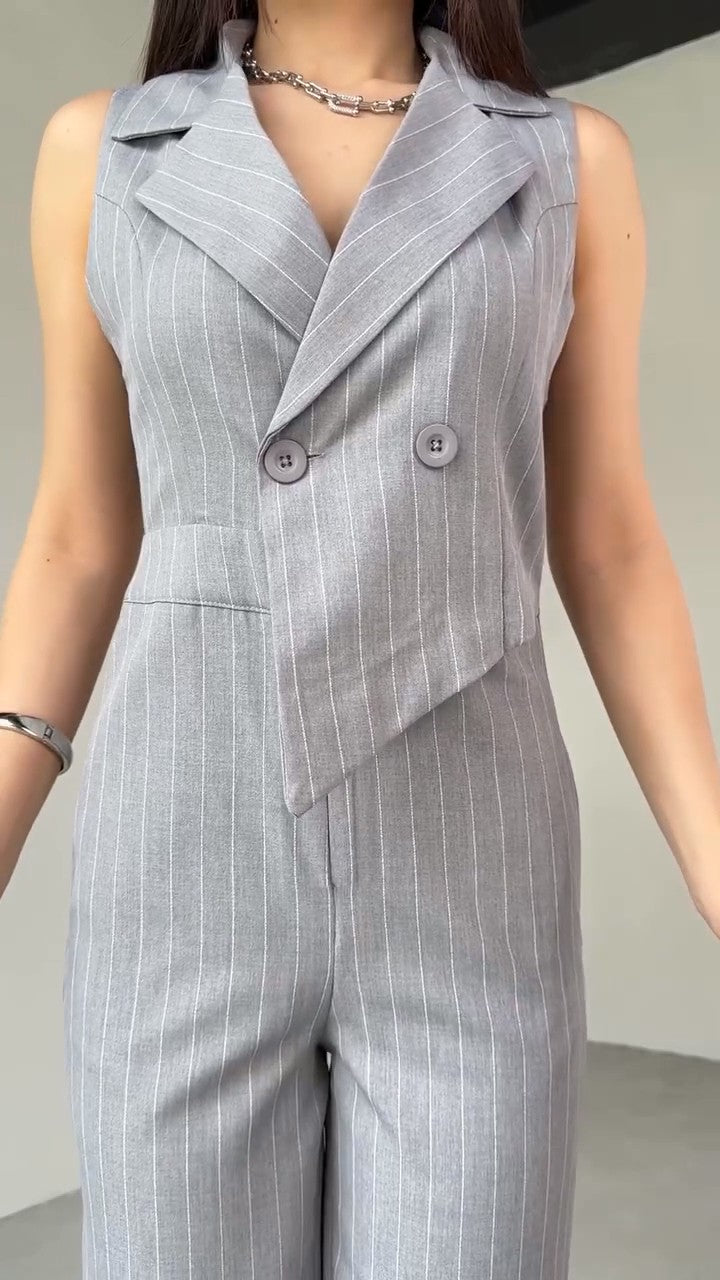 Summer jumpsuit with belt S6