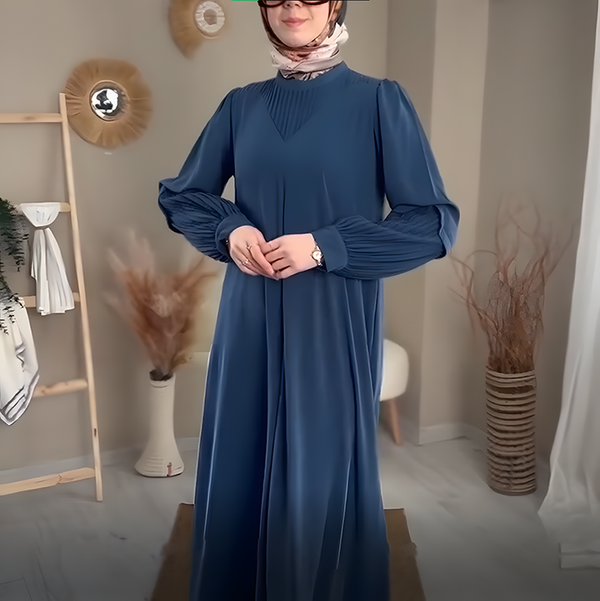 فستان حرير بكسرات F18