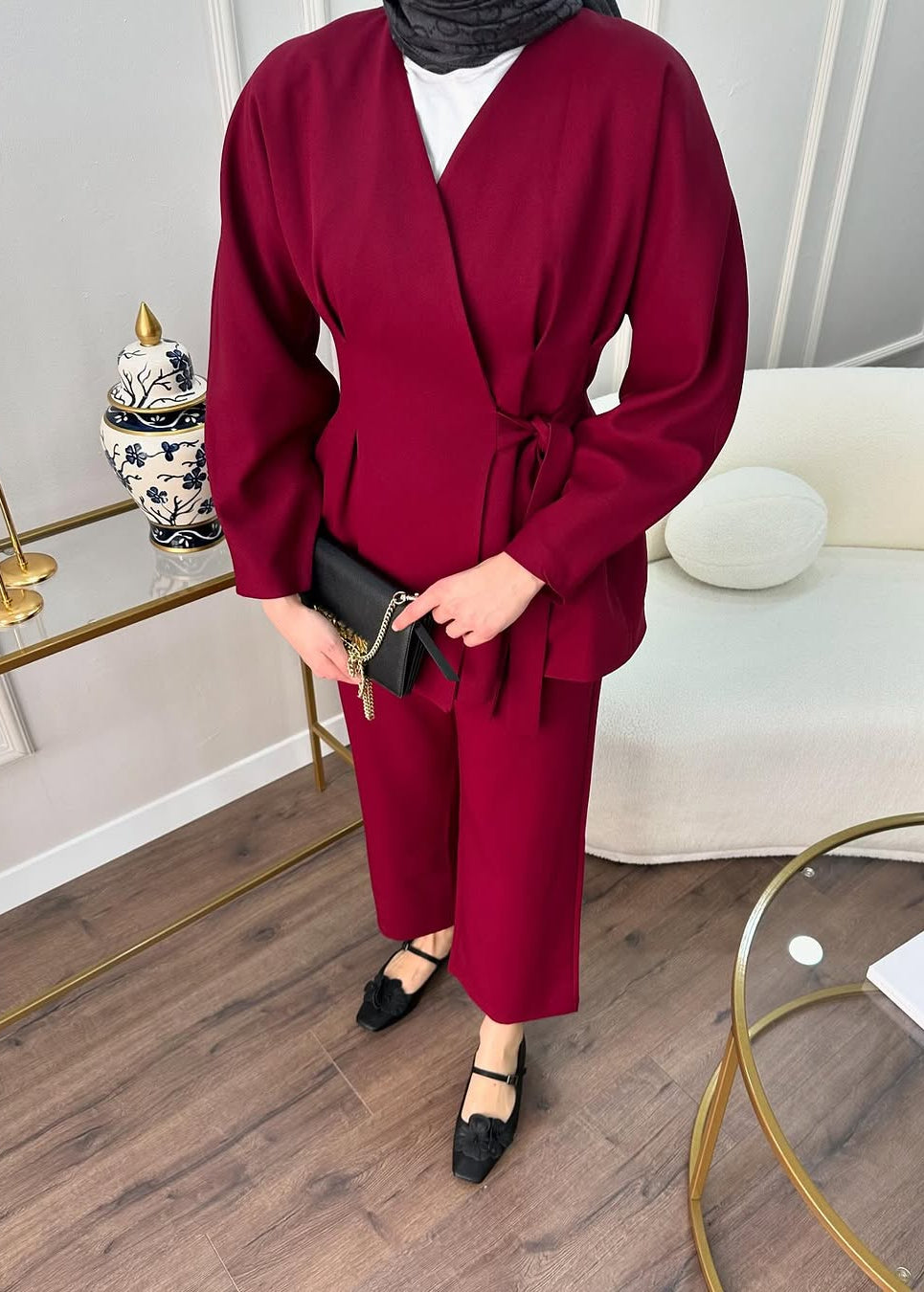 F55 Two-piece casual set with a distinctive design 