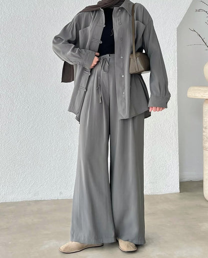 Casual crepe set (shirt + pants) T66 