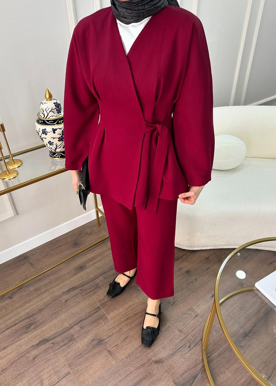 F55 Two-piece casual set with a distinctive design 