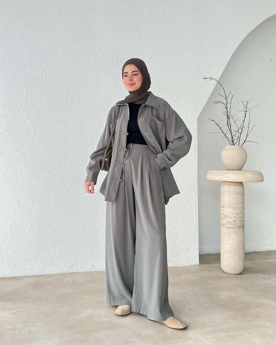 Casual crepe set (shirt + pants) T66 