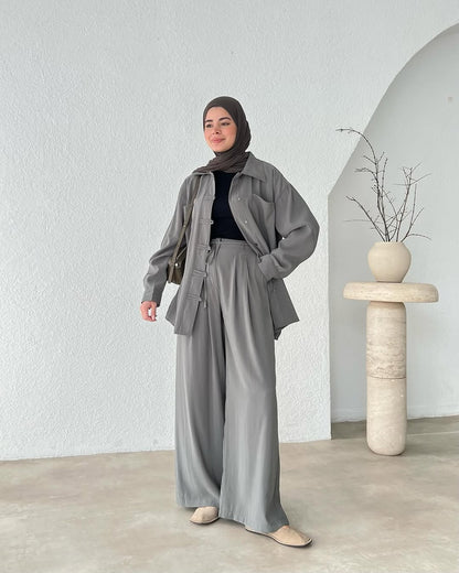 Casual crepe set (shirt + pants) T66 