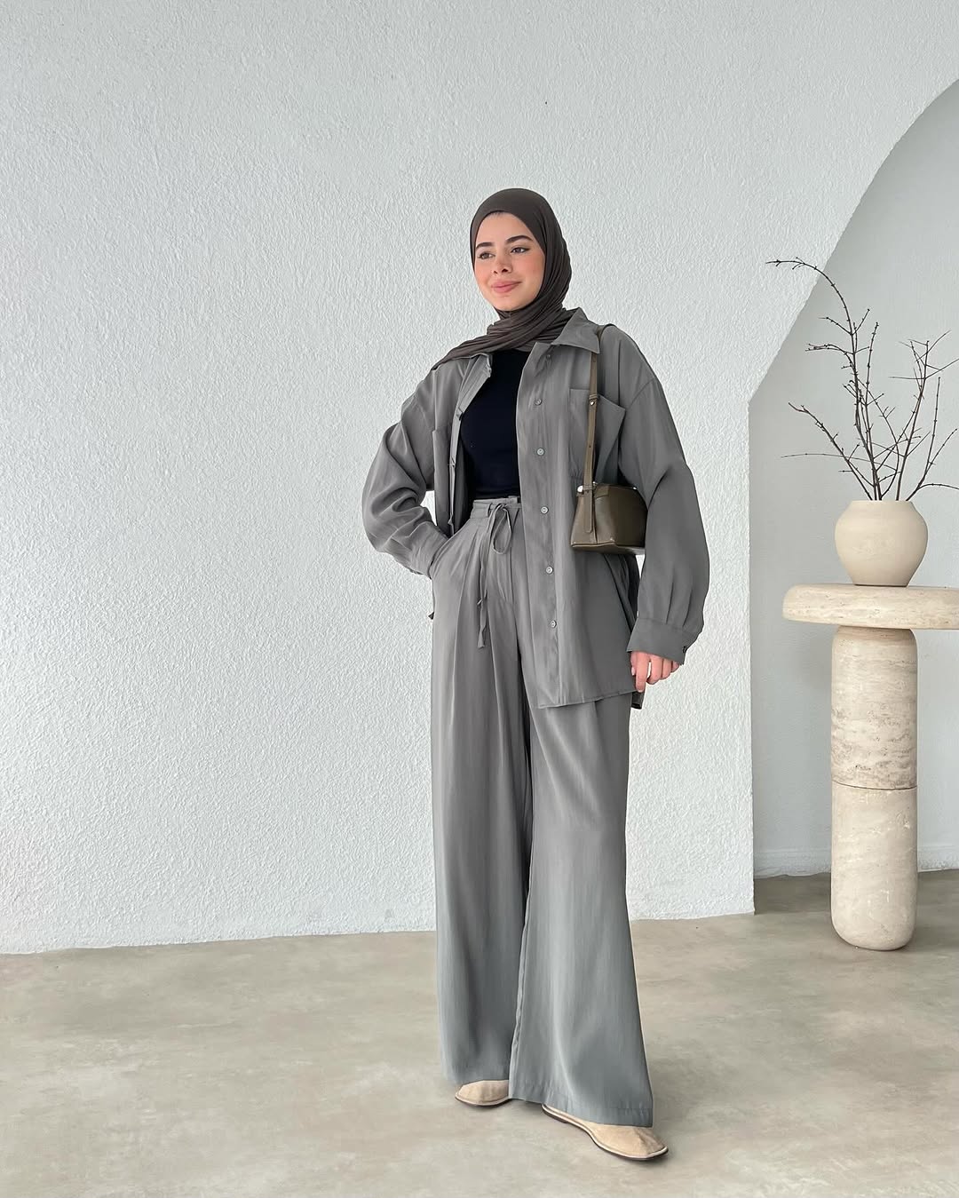 Casual crepe set (shirt + pants) T66 