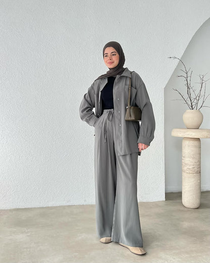 Casual crepe set (shirt + pants) T66 