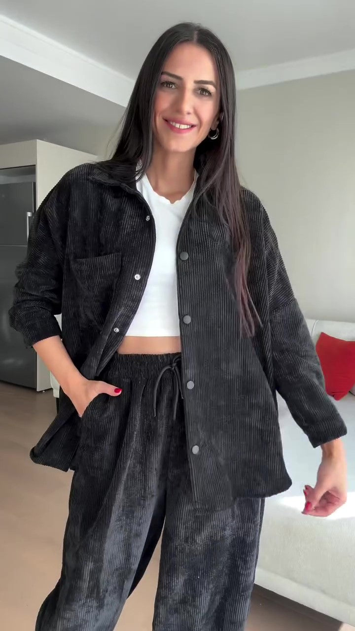 Casual velvet set (shirt + pants) T61 