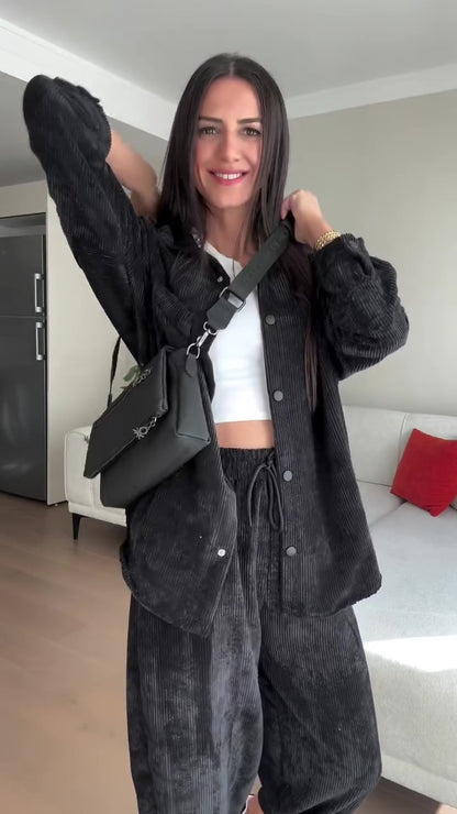 Casual velvet set (shirt + pants) T61 