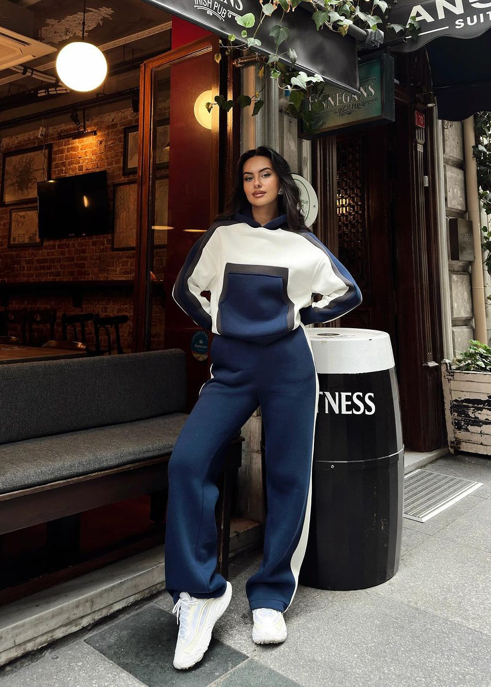 Cotton casual sportswear set (hoodie + pants) T54