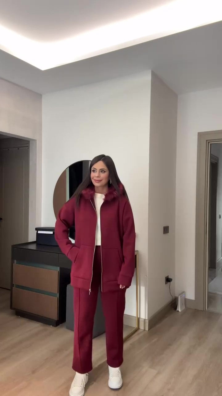 Casual cotton sportswear set (hoodie + pants) T41