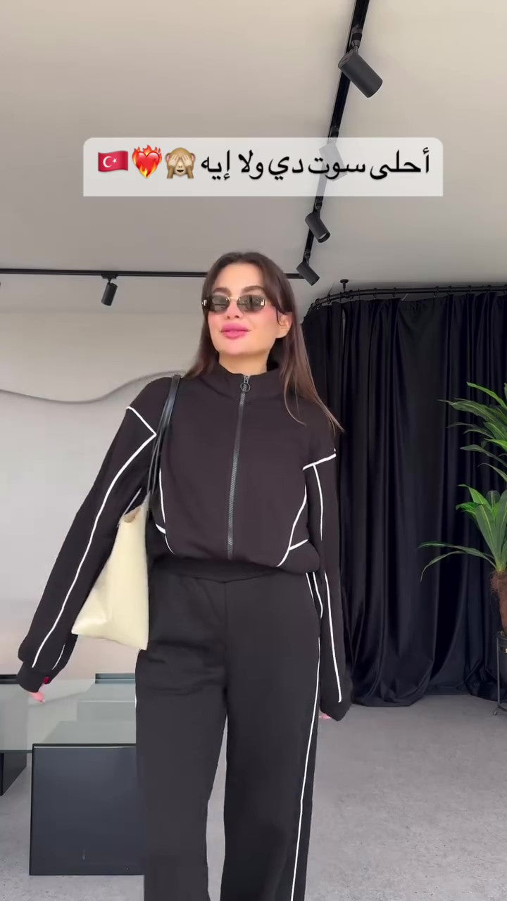 طقم كاجوال رياضي قطن (هودي+بنطلون) T39