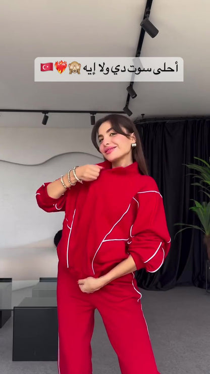 طقم كاجوال رياضي قطن (هودي+بنطلون) T39