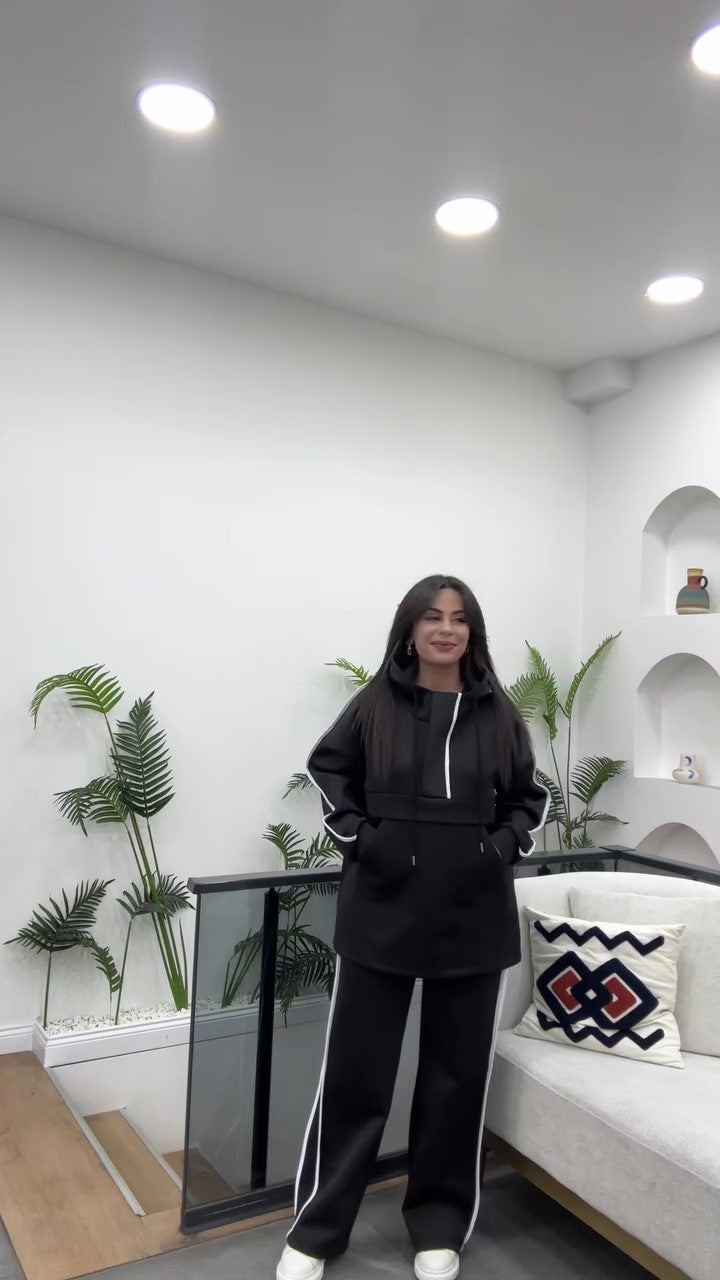 طقم كاجوال رياضي قطن (هودي+بنطلون) T38