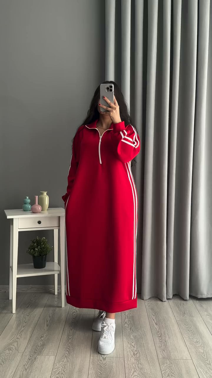 100% cotton dress in red, size T42, 2026