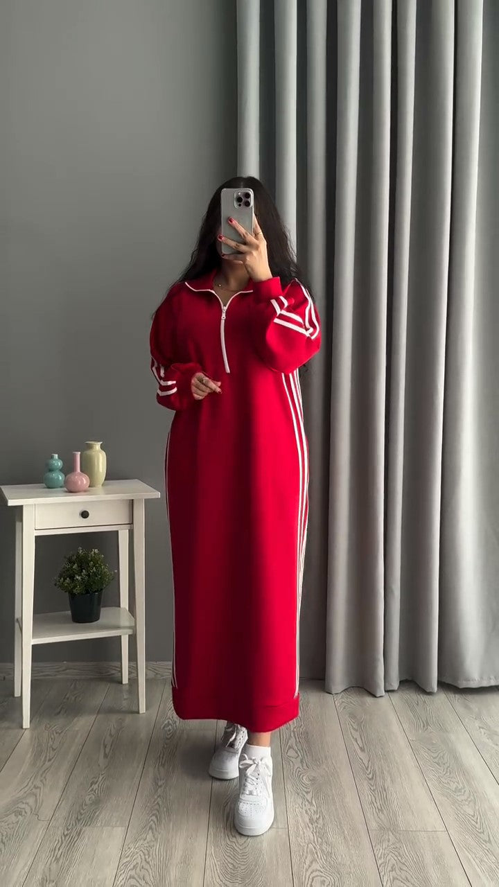 100% cotton dress in red, size T42, 2026