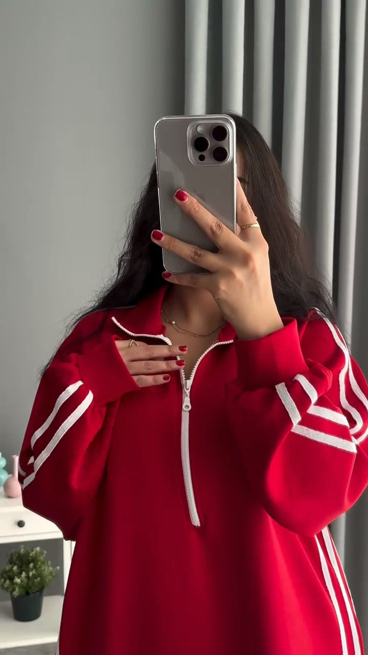 100% cotton dress in red, size T42, 2026