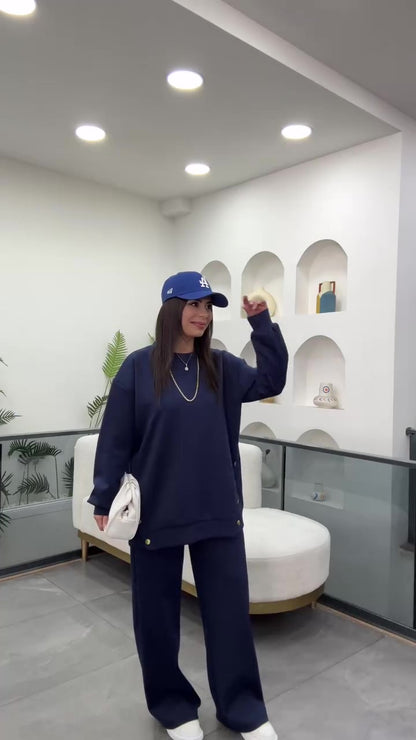 Casual cotton sportswear set (hoodie + pants) T43