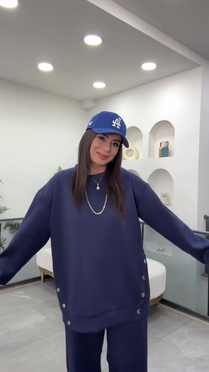 Casual cotton sportswear set (hoodie + pants) T43