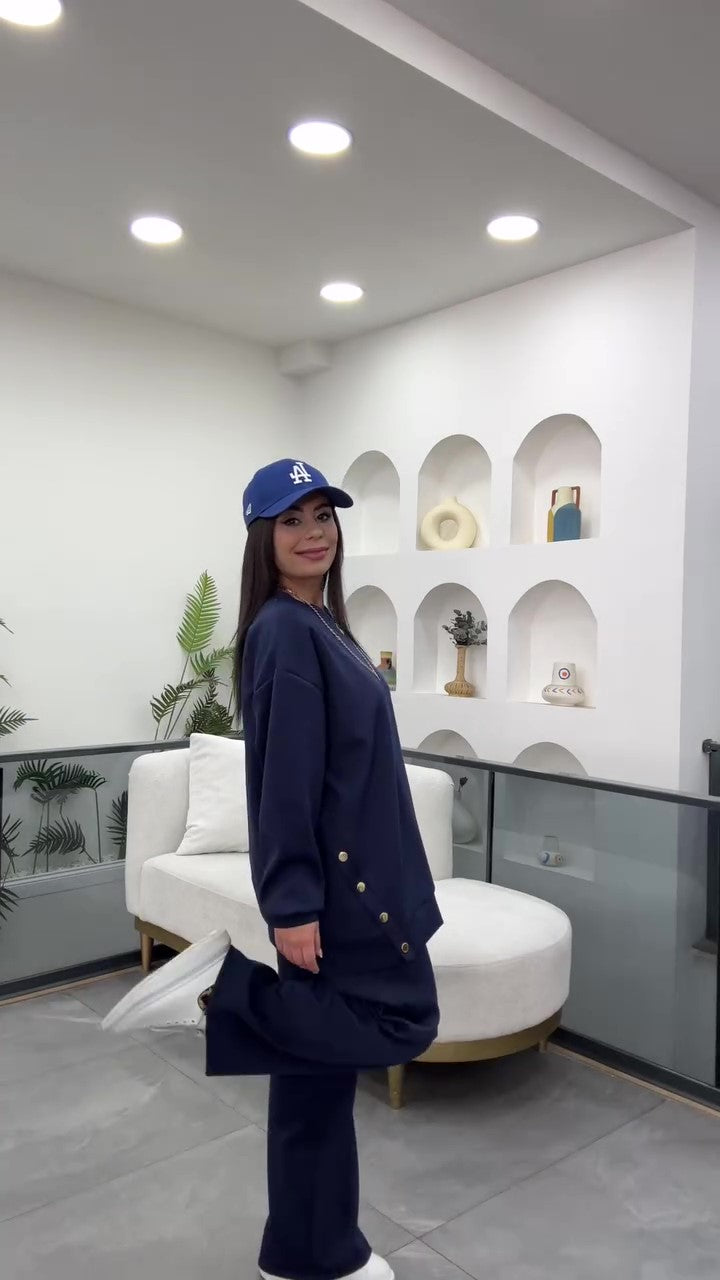 Casual cotton sportswear set (hoodie + pants) T43