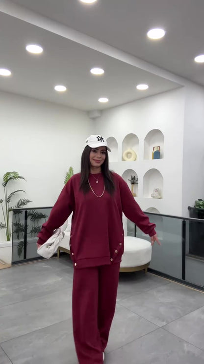 Casual cotton sportswear set (hoodie + pants) T43