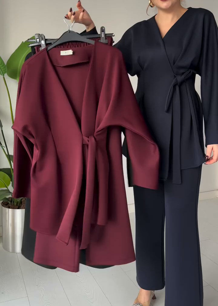 F55 Two-piece casual set with a distinctive design 