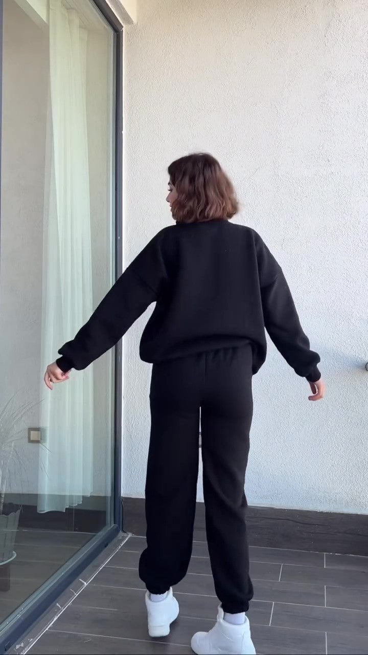 Casual cotton sportswear set (hoodie + pants) T8