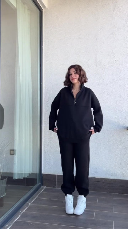 Casual cotton sportswear set (hoodie + pants) T8