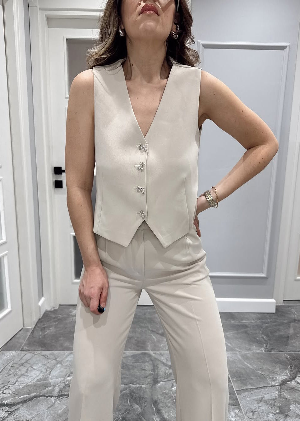 Elegant Turkish formal 2-piece suit: vest + trousers V12 