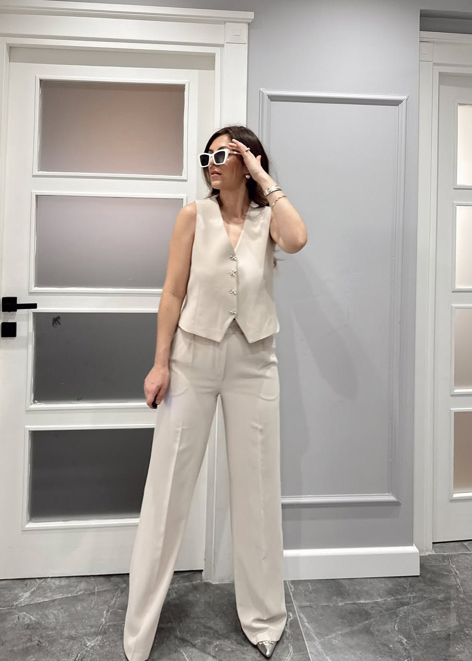 Elegant Turkish formal 2-piece suit: vest + trousers V12 