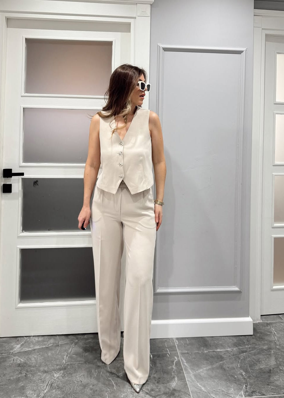 Elegant Turkish formal 2-piece suit: vest + trousers V12 