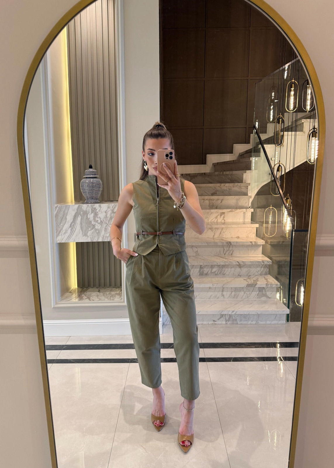 Summer jumpsuit with belt S6