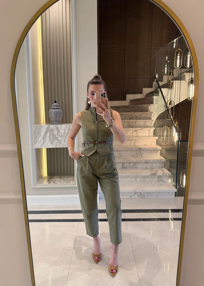 Summer jumpsuit with belt S6