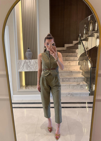 Summer jumpsuit with belt S6
