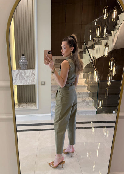 Summer jumpsuit with belt S6