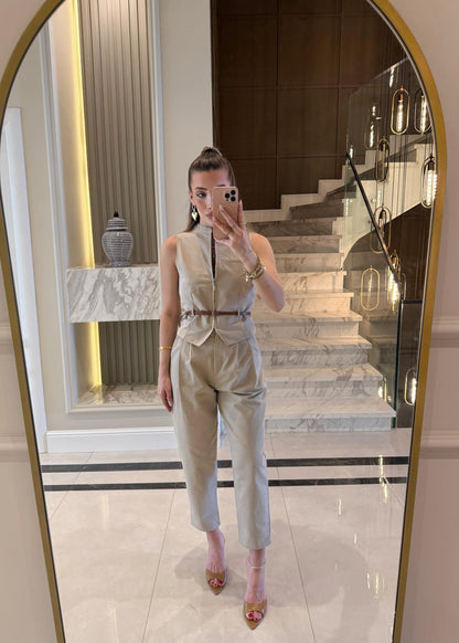 Summer jumpsuit with belt S6