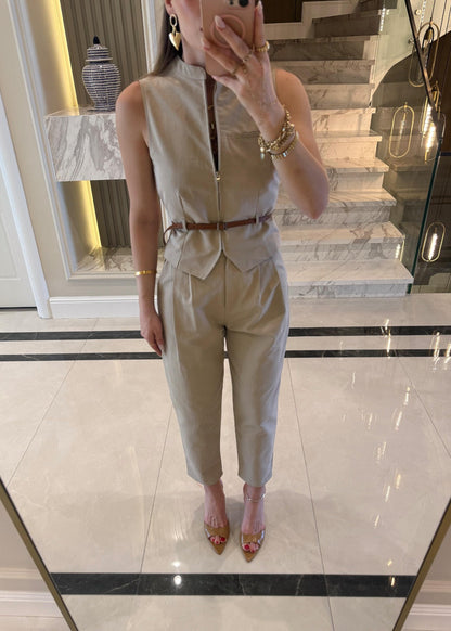 Summer jumpsuit with belt S6