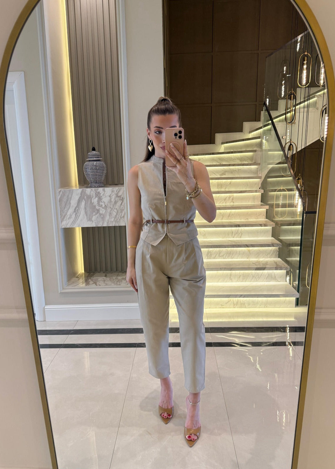 Summer jumpsuit with belt S6