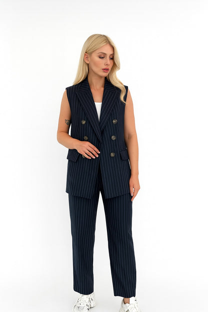 A formal two-piece suit (jacket + trousers) with a distinctive and elegant design S40