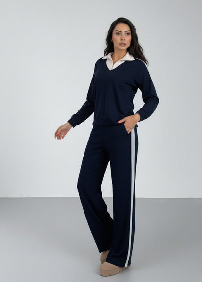 Cotton casual sportswear set (hoodie + pants) T78