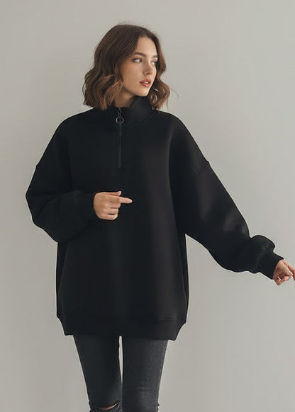 تيشيرت نسائي شتوي بتصميم فريد اوفر سايز H11