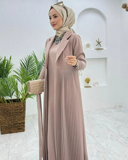 K3 Two Piece Pleated Dress with Distinctive Design