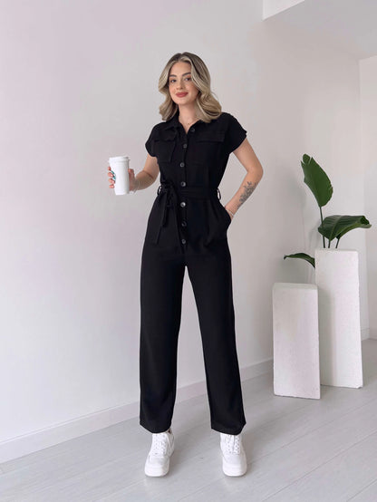 Long dress with polo neck opening D09