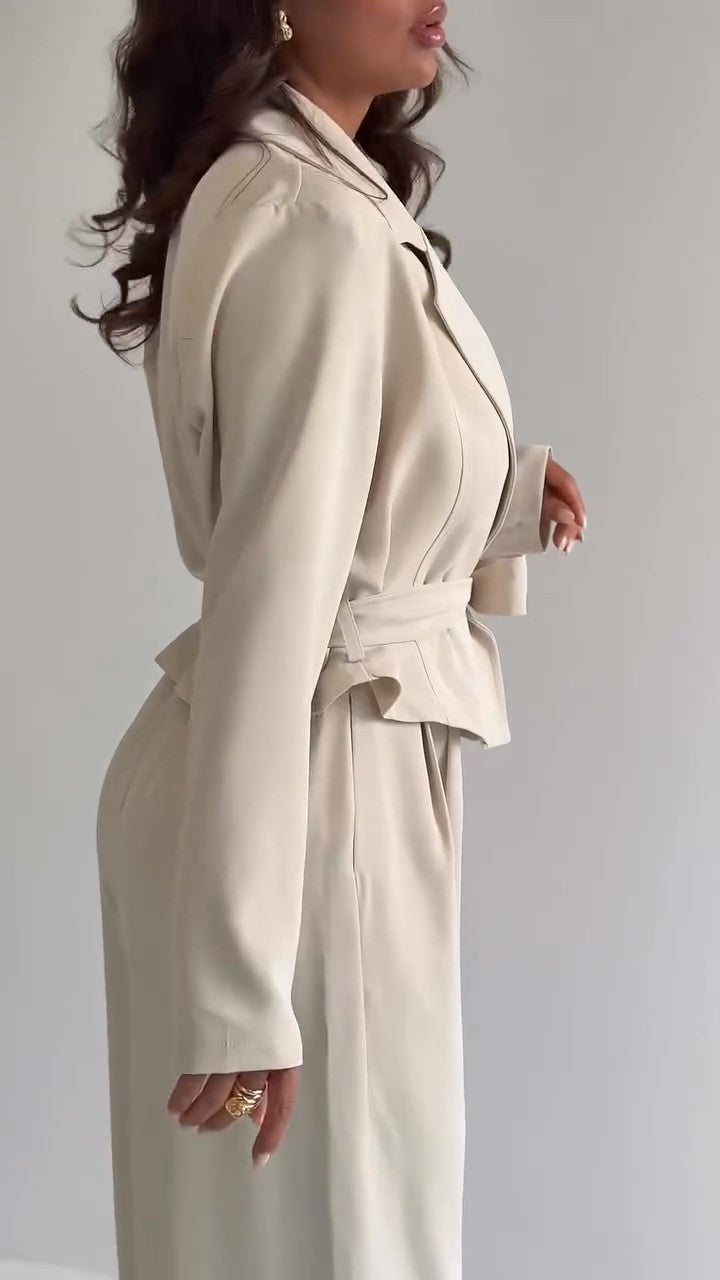 Elegant women's 3-piece knit set: blouse + pants + scarf TR-5